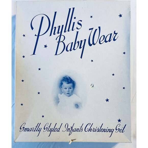 Vintage Phyllis Baby Wear Christening Set Dress Coat Bonnet Shoes Bibs Boxed - Picture 12 of 14